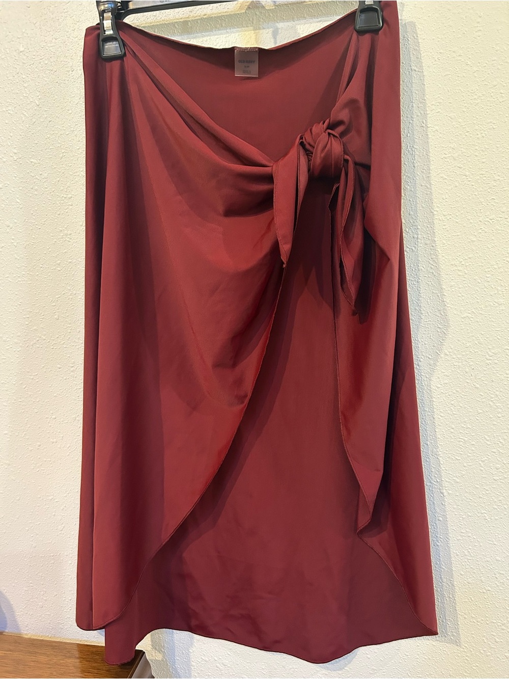 Old Navy Burgundy High-Low Tie-Front Swim Sarong